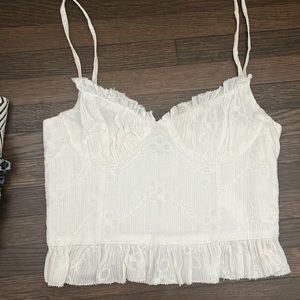 Zara white corset crop top